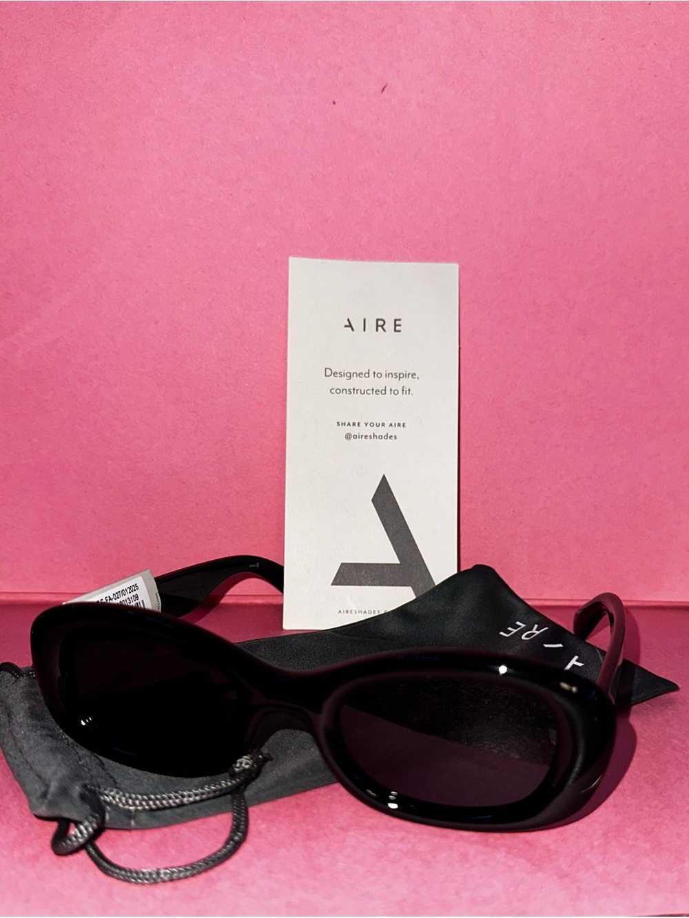 AIRE Black Oval Sunglasses